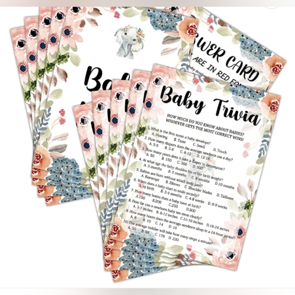 LOT of Lil' Peanut and Baby Girl Shower Games and Decorations - Picture 2 of 13